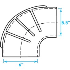 Air Intake 90º Rubber Reducing Elbow - 5.5" / 6"